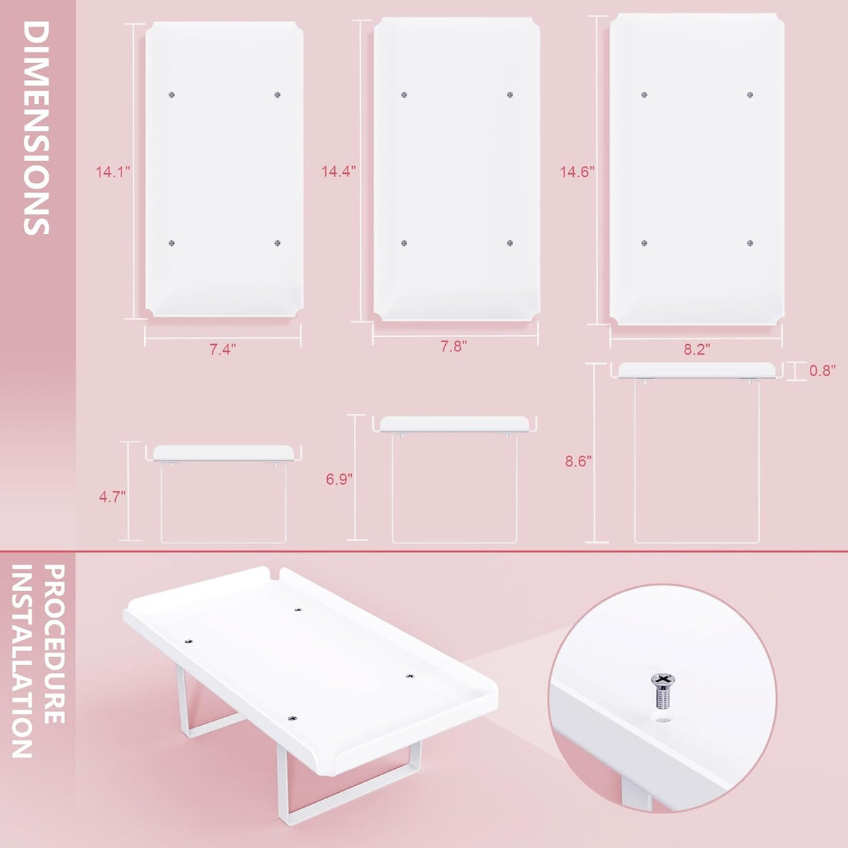 3 Pieces Cupcake Stand Holder, White Acrylic Dessert Table Display Set with Iron Support Legs for
