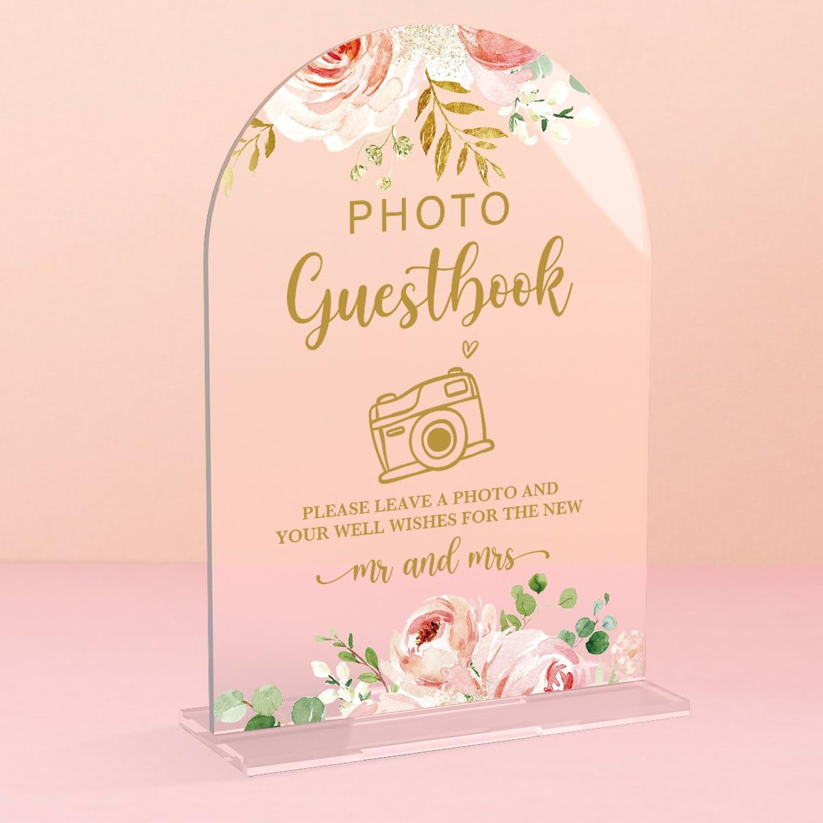 Acrylic Wedding Signs, Bridal Shower Decorations, Photo Guestbook Signs for Reception, Modern