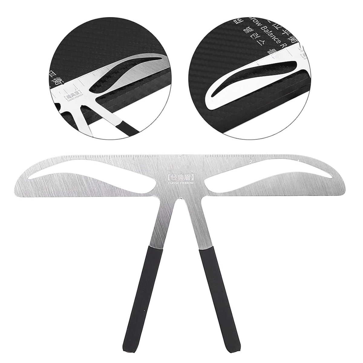 Brrnoo 4-in-1 Eyebrow Measuring Tool Shaping Stencil, Adjustable Ruler for Permanent Makeup