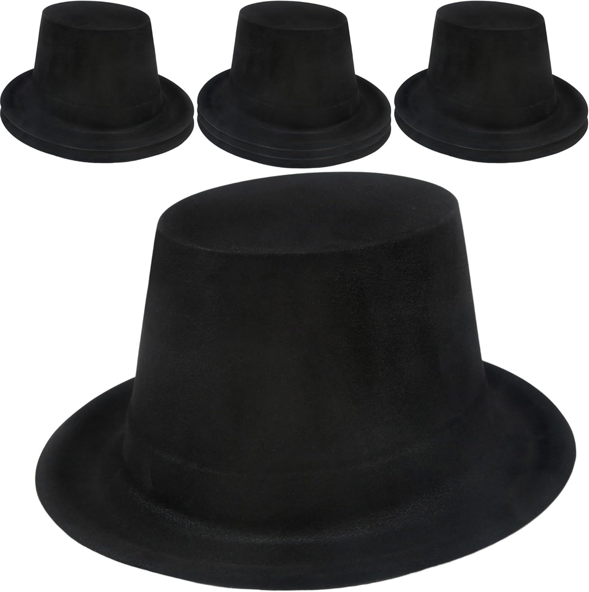 8 Pack Kids Plastic Top Hat Black Magician Hat Party Top Hat for Toddler Halloween Christmas