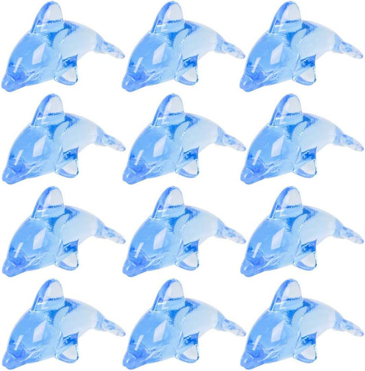 ArtCreativity Acrylic Dolphin Cake & Cupcake Toppers, Set of 24, Mini 2 Inch Dolphin Figurines