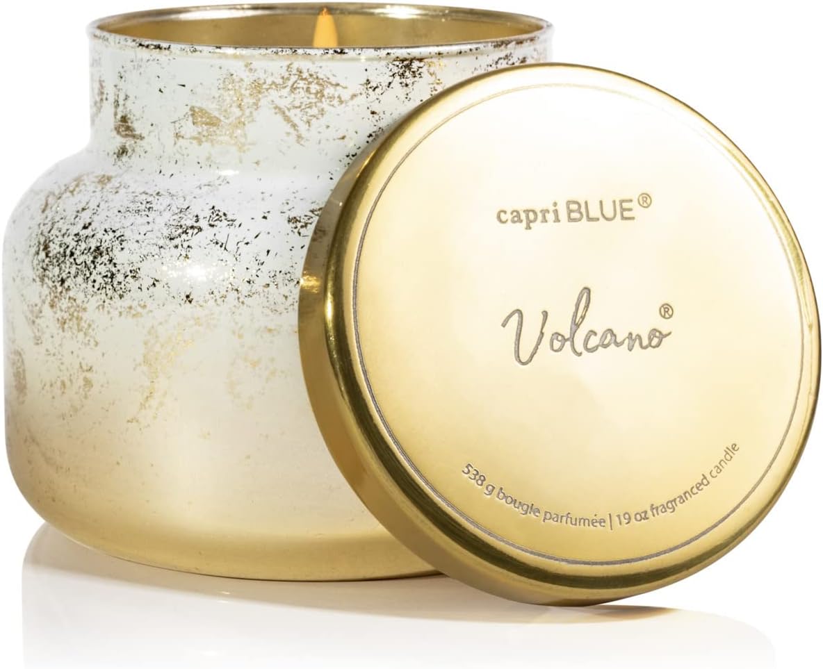 Capri Blue Glimmer Jar Candles - Luxury Holiday Scented Candles for Home - Long Lasting Soy Wax