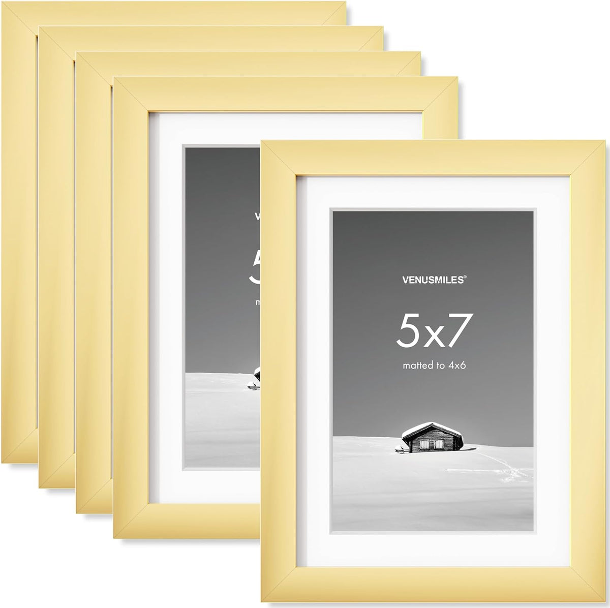 5x7 inch Picture Frame, 5x7 Photo Frames with 4x6 Removable Mat - High Definition Plexiglass