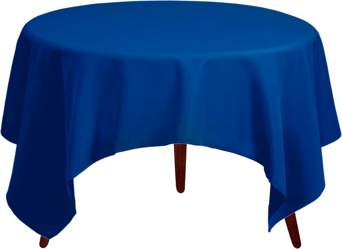 Gee Di Moda Square Tablecloth - 52 x 52 Inch Royal Blue Table Cloth for Small Square or Round