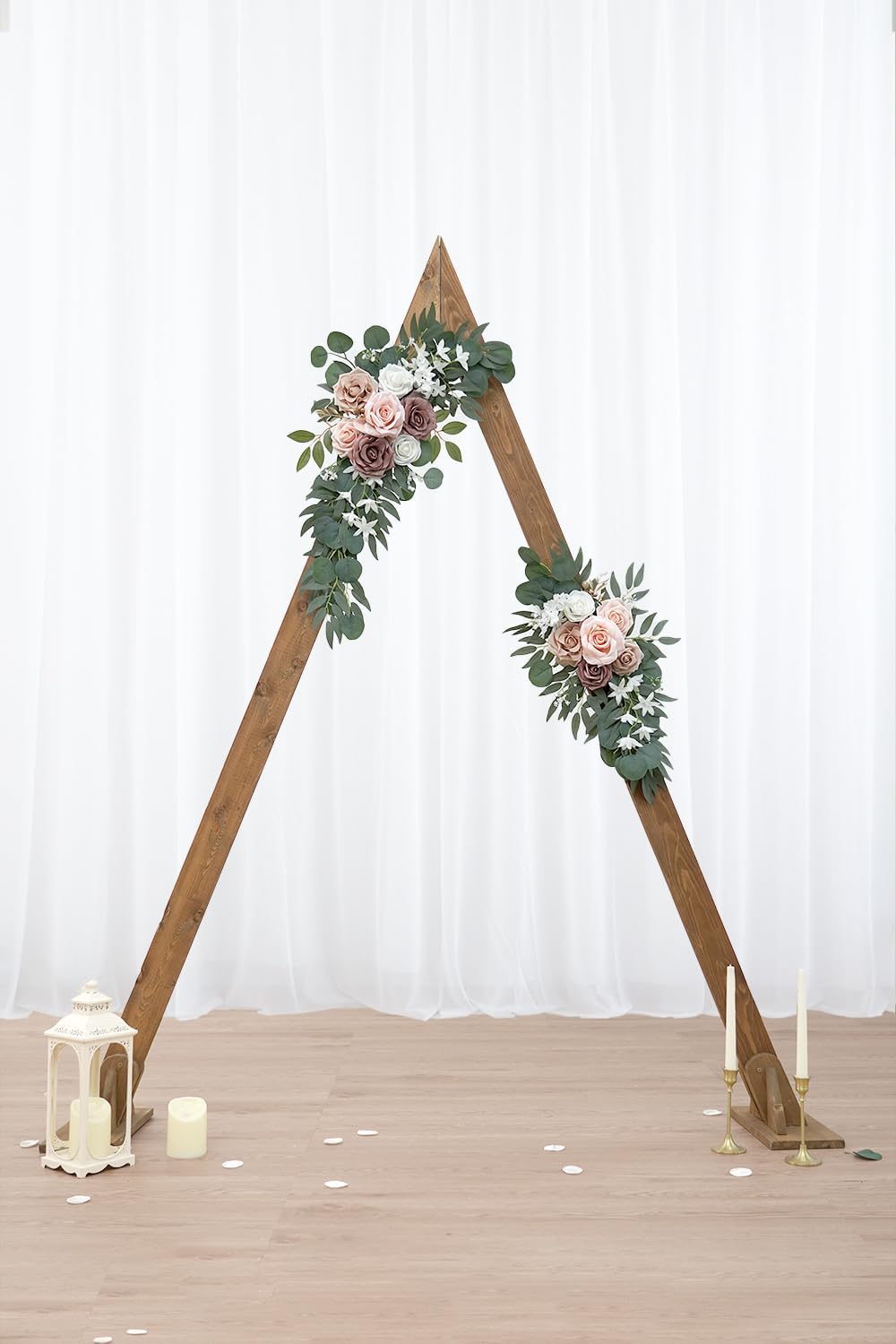 Artificial Dusty Rose Flowers Swag Set of 2 for Wedding Welcome Signs Floral Decorations, Wedding