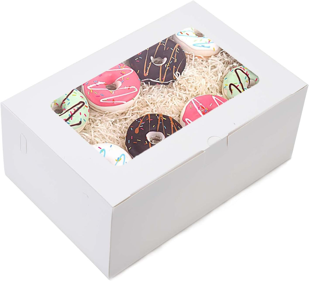10-Set Cupcake Boxes with Inserts and Window Hold 6 Cupcakes,Cupcake Containers Bakery Cake