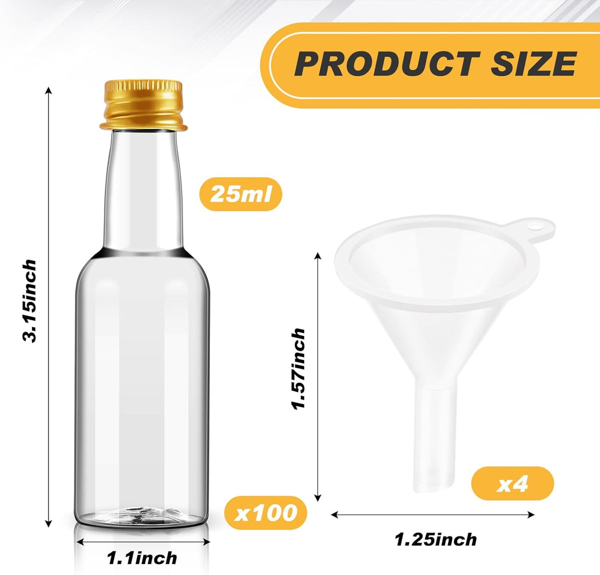 Tessco for you 100 Pcs Mini Liquor Bottles Plastic Mini Salad Dressing Bottle Christmas Small