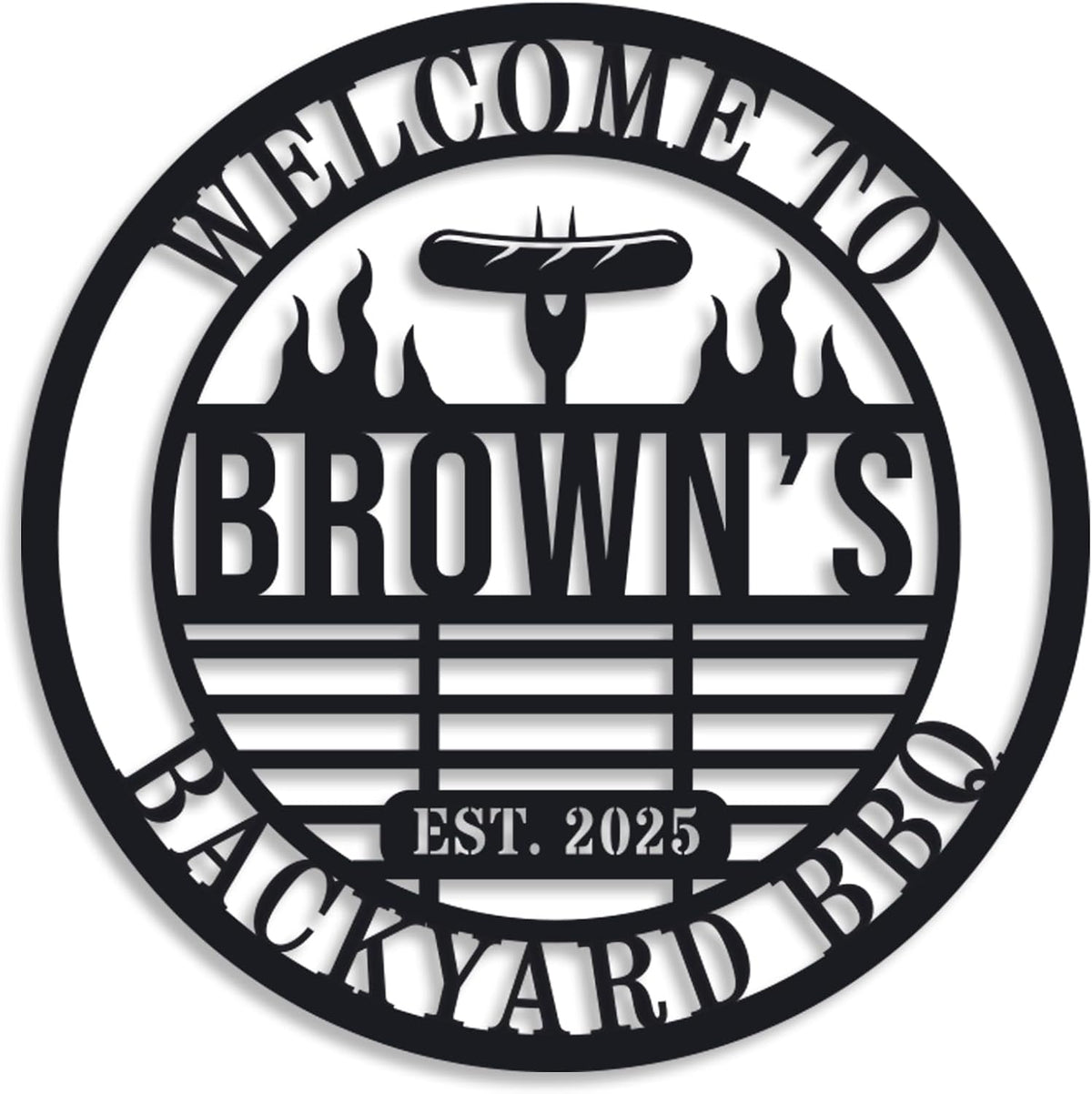 Personalized BBQ Grill Name Sign Custom Grill Sign Outdoor Kitchen Decor Grill Gifts for Dad