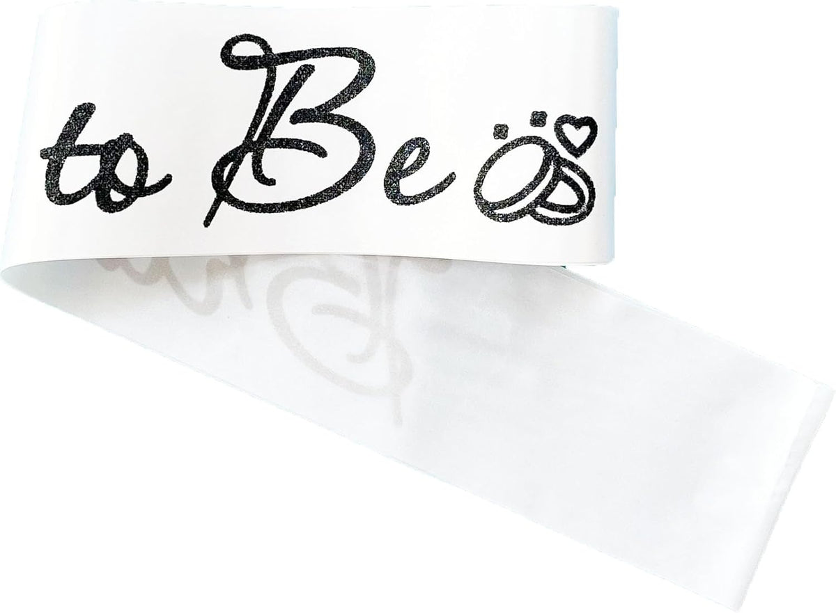 White Bride to Be Sash for Bridal Shower Bachelorette Party Wedding Hen Party Decorations