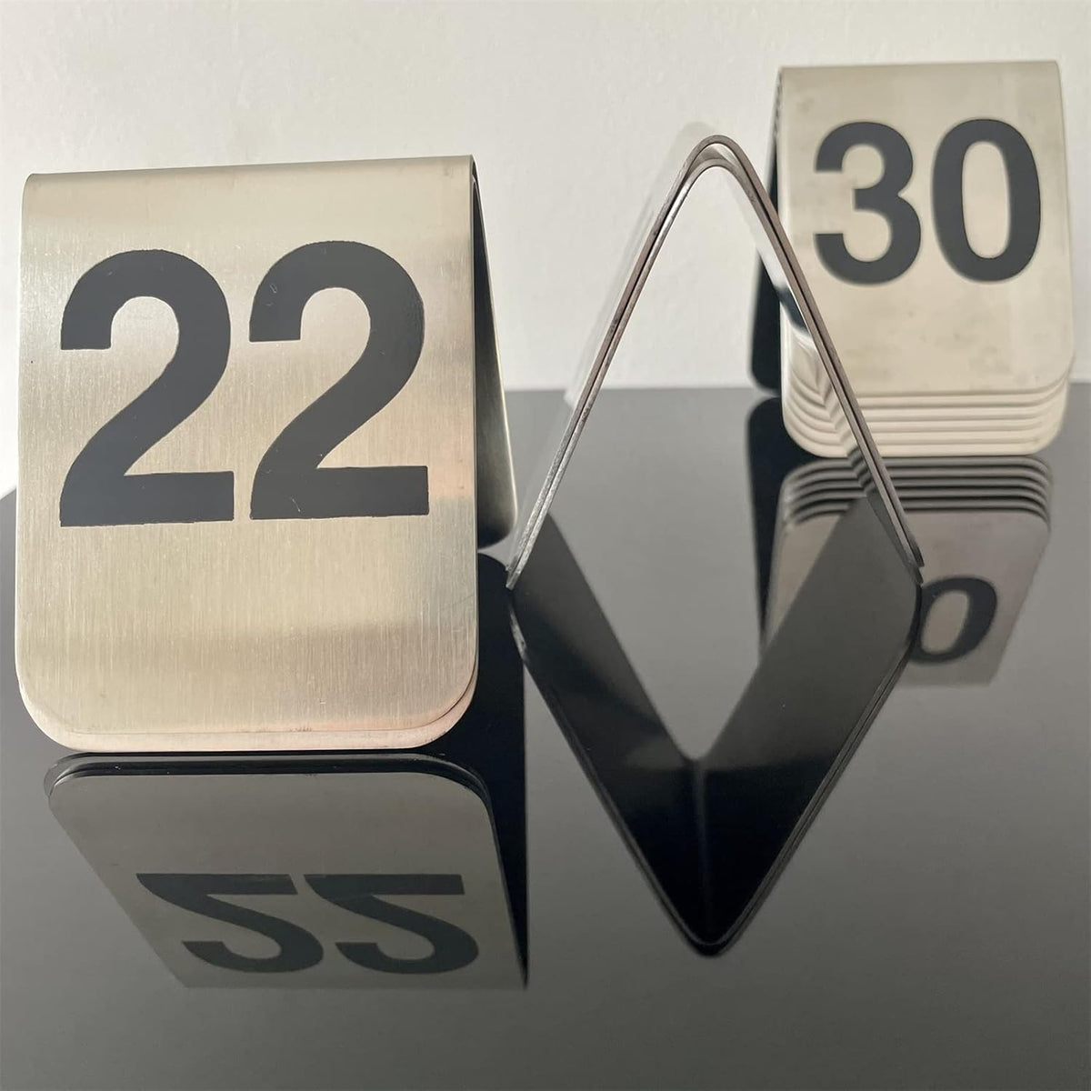 10 Pcs Metal Place Cards Stackable Tent Style Table Numbers，Place Card Holders for Celebration