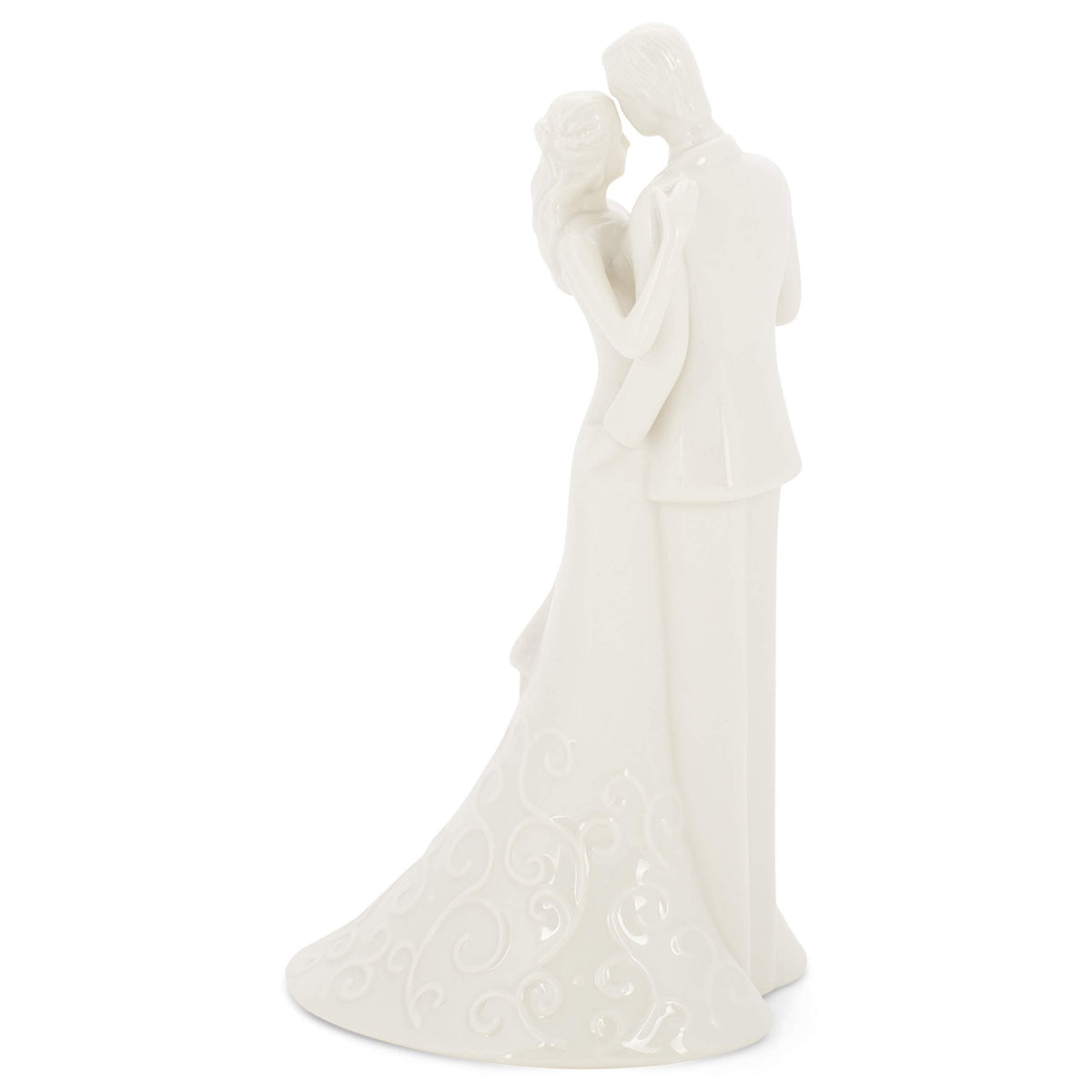 Roman 8.5" Wedding Cake Topper – Elegant Bride and Groom Figurine with “Love Is Patient”