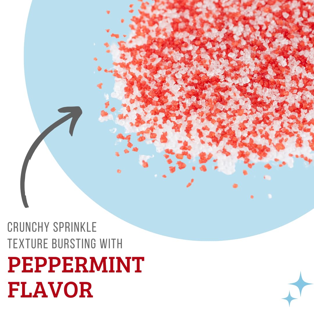 Sweets Indeed Peppermint Sugar Topping – 5.11 oz Holiday Candy Cane Finish | Festive Peppermint