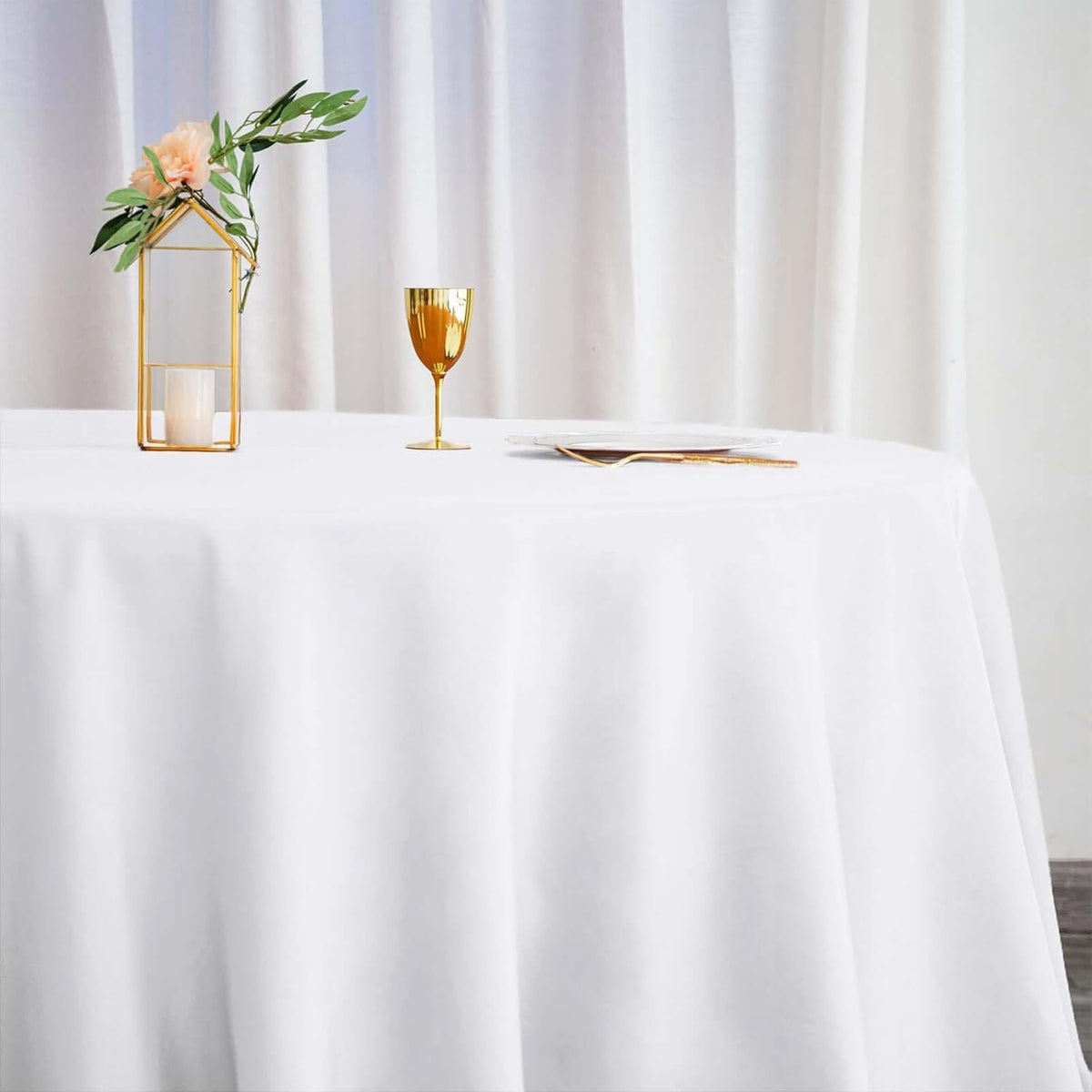 Efavormart Round Tablecloth, 132 Inch Stain & Wrinkle Resistant Washable Table Cloth, Decorative