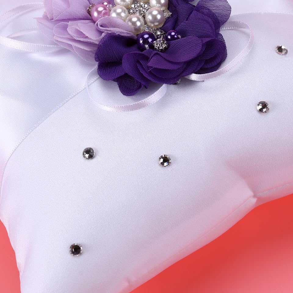 PRETYZOOM Pillow Ring Bearer Wedding Ring Pillow Wicker Flower Crown Decorative Pillows Pearl Rings