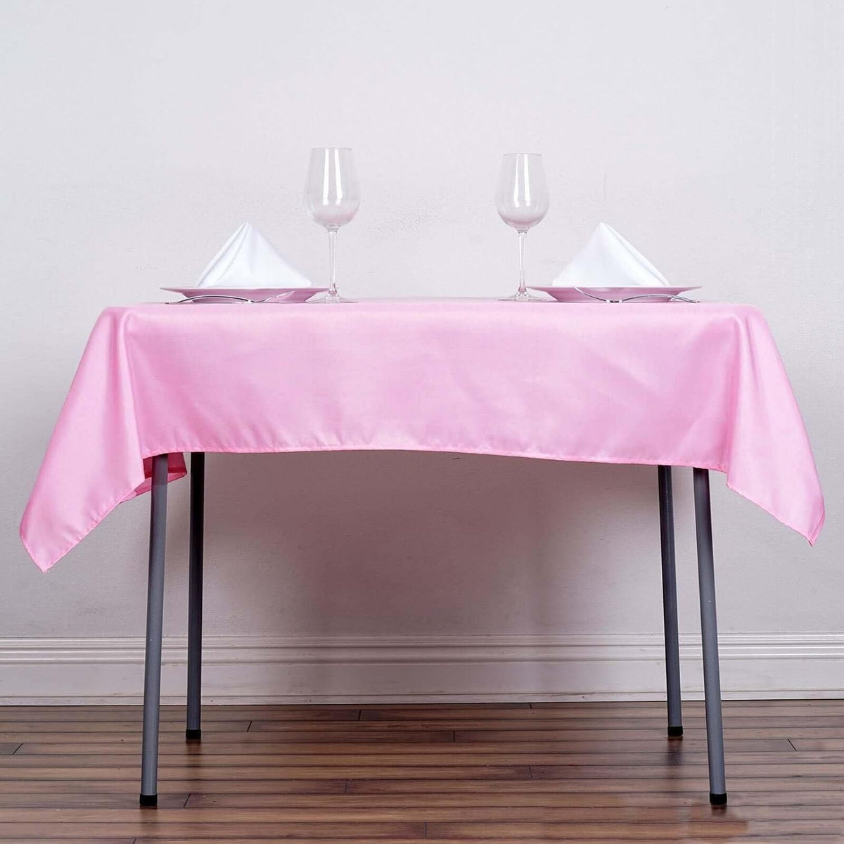 Efavormart 54x54 Pink Wholesale Linens Seamless Polyester Square Linen Tablecloth for Wedding