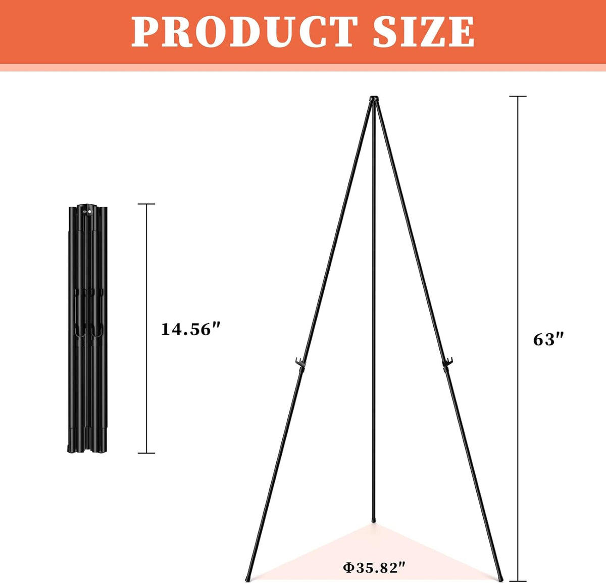 Easel Stand for Sign, 63" Portable Easels Stand for Display, Lightweight Adjustable Tripod Art