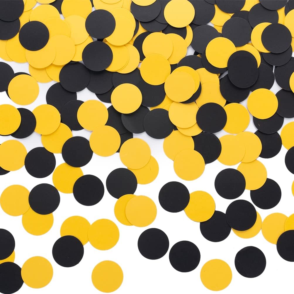 Black and Yellow Confetti Table Decoration for Birthday Graduation Baby Shower Mom to Bee Party