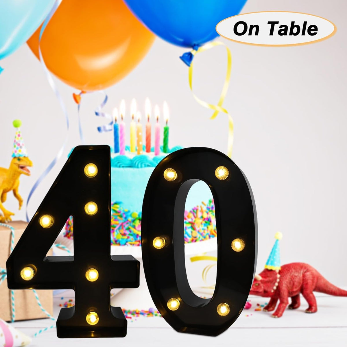 LED Marquee Numbers, 8.58 Inch Led Light Up Numbers for Party, Small Light Up Letters, Battery