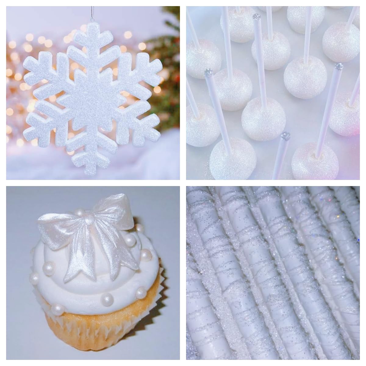 White Edible Glitter Spray - Herbeklab 10g Edible Diamond White Glitter for Cakes Food Grade