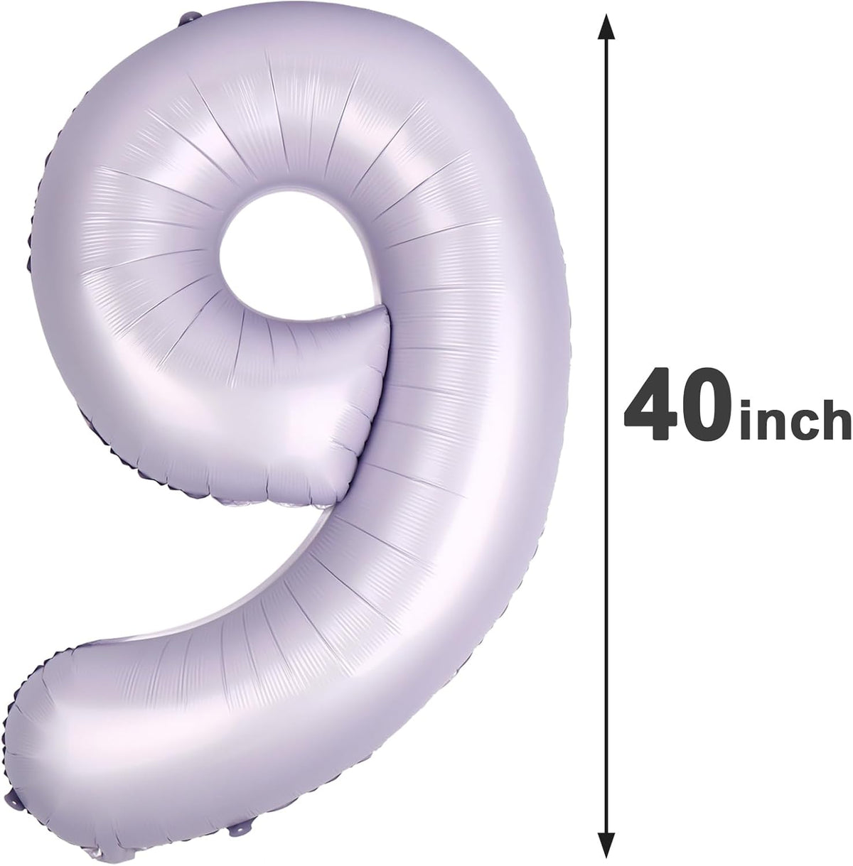 40 Inch Big Lavender 9 Balloon Number, Jumbo Giant Happy 9th 19 29 39 49 99 Birthday Party