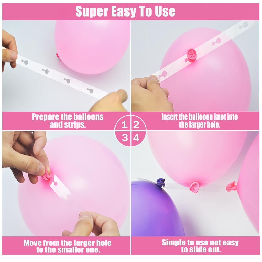 Balloon Arch Kit Balloon Garland Decorating Garland Strip, 3 Tape Strips and 3 Glue Point Dots for