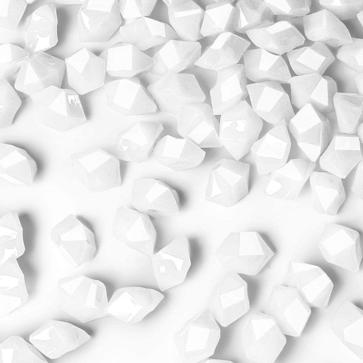 DomeStar 150PCS Fake Ice, White Acrylic Fake Diamonds Vase Filler Plastic Gems Crushed Ice Rocks