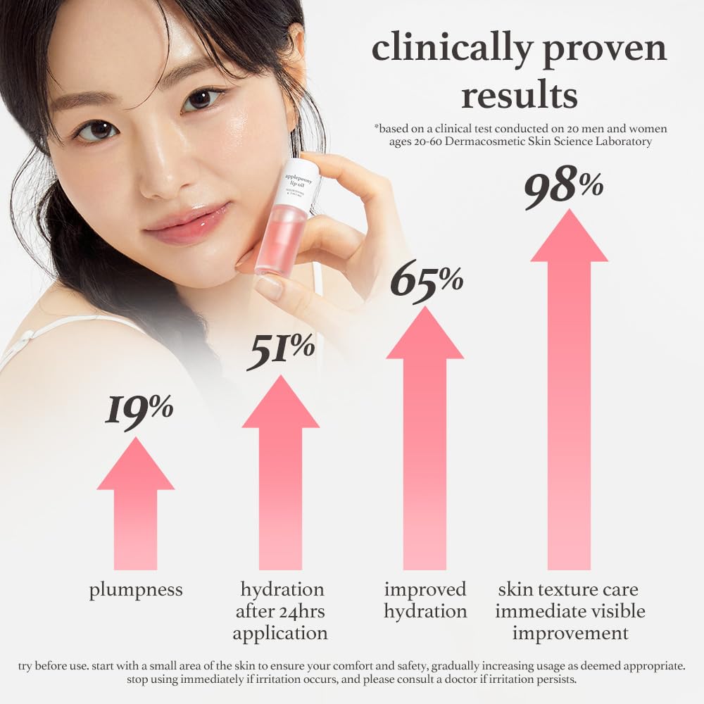 NOONI Korean Lip Oil - Applepeony | Long-Lasting, Moisturizing, Plumping, Revitalizing for Dry