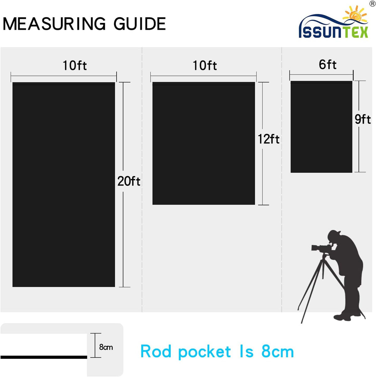ISSUNTEX 6X9 ft Background Muslin Backdrop, Photo Studio, Collapsible High Density Screen for Video