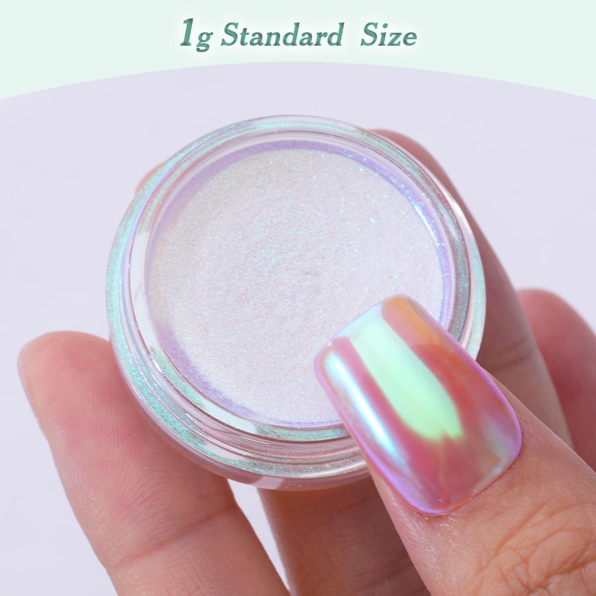 Pretty Diva Mermaid Chrome Nail Powder, Aurora Iridescent Chrome Powders for Nails Unicorn Nail