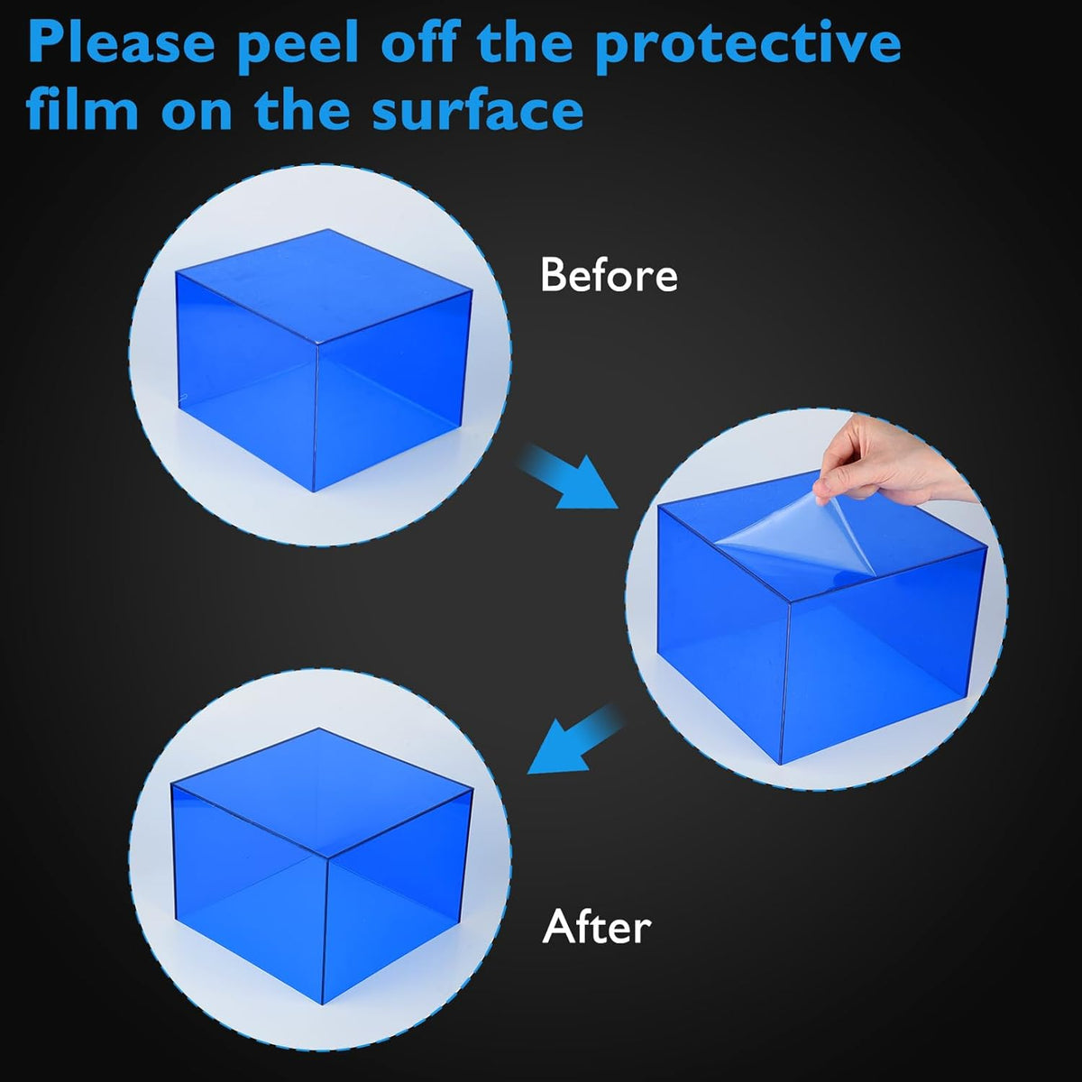 3Pcs Blue Buffet Risers Acrylic Boxes Display Food Risers for Buffet Table Platter Parties Weddings