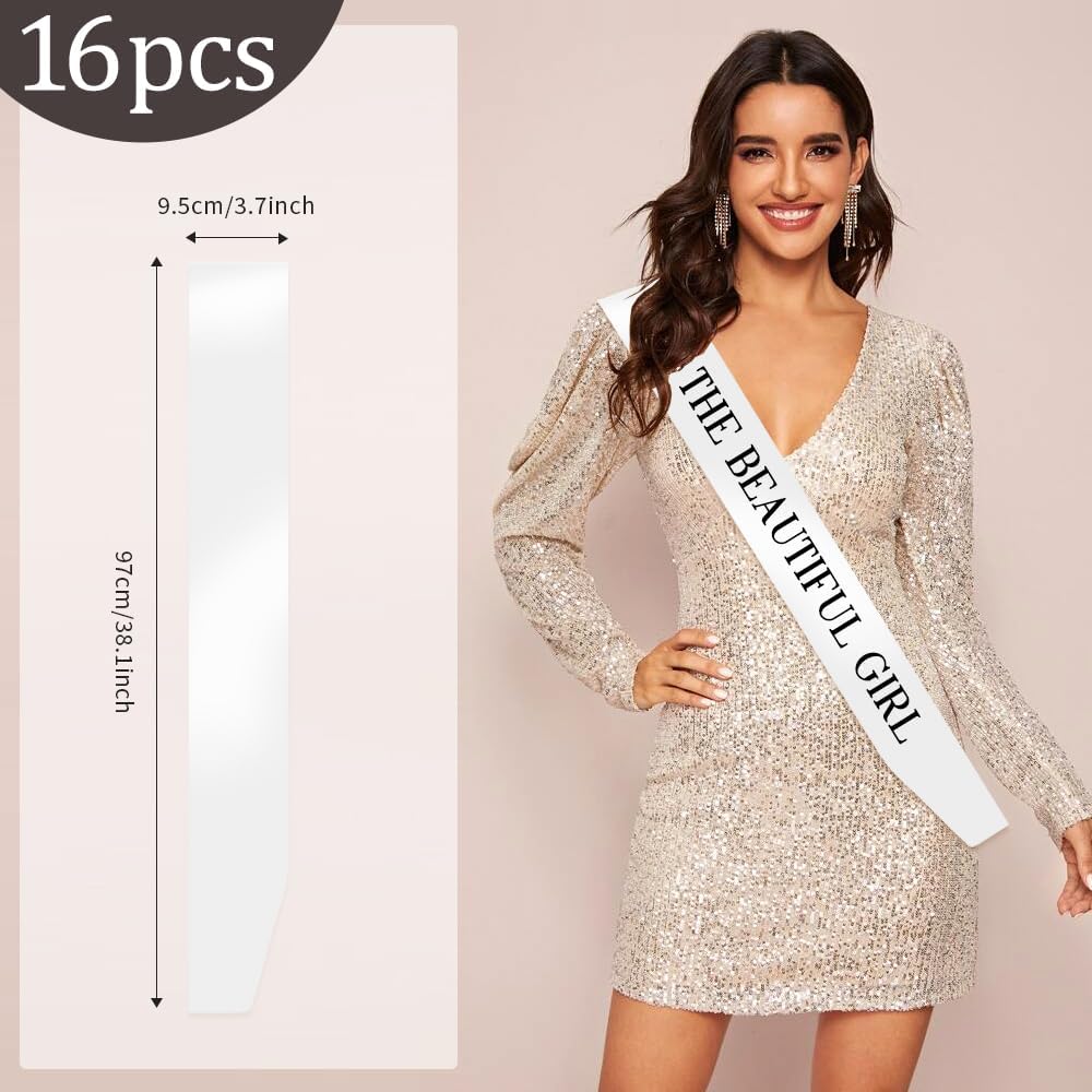 Blank Sash 16 PCS Sashes DIY Satin Sash Chair Sashes Scout Sash President Sash Senior Sash Scout