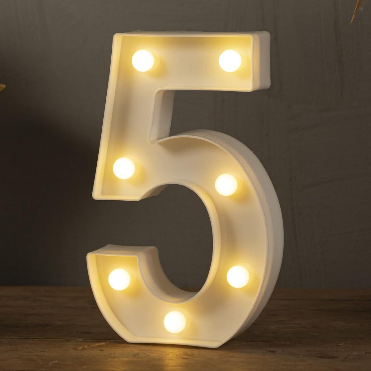 HXWEIYE Light Up Numbers-5, LED Marquee Number Lights Sign 26 Alphabet and 10 Number Big Lights Led