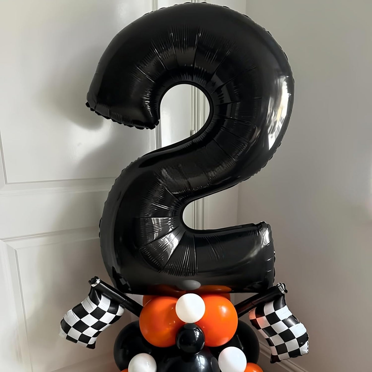 Black 7 Balloon Number,40 Inch Number 7 Balloon Large Black 7 Foil Mylar Helium Balloon for