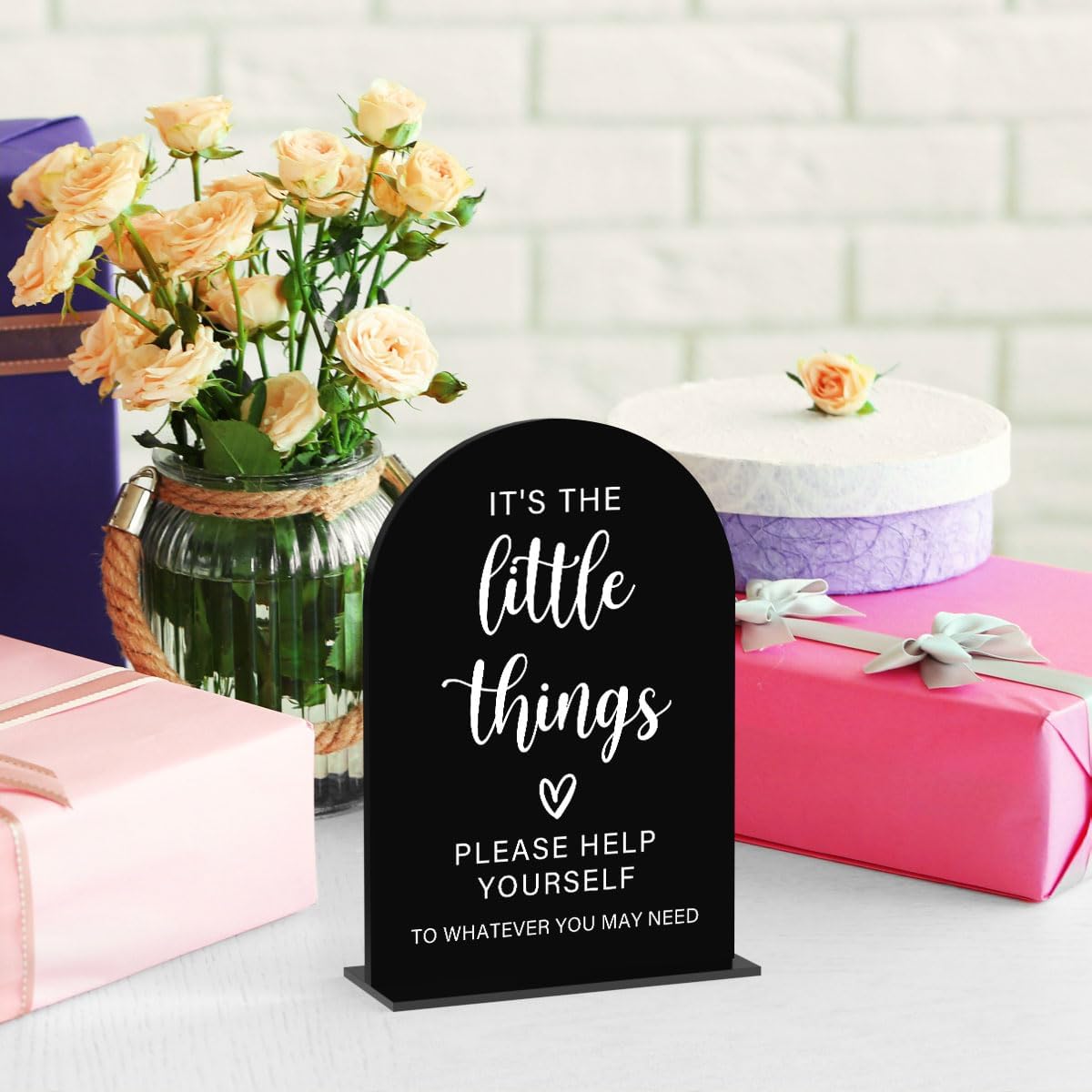 Acrylic Wedding Sign, Bridal Shower Decorations, It's the Little Things Sign for Ceremony, Modern