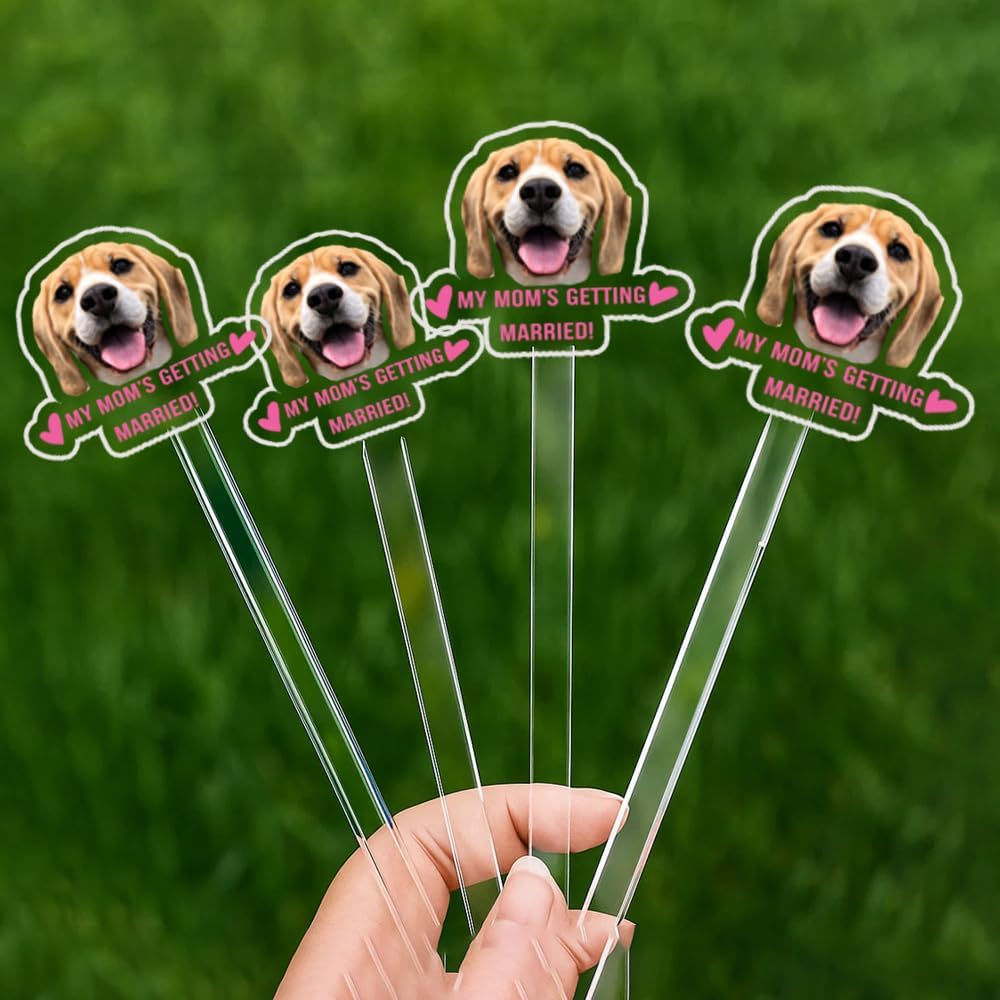 Personalized 50 pcs Double-Sided Wedding Pet Stir Sticks, Custom Dog Cat Stir Stick, Acrylic