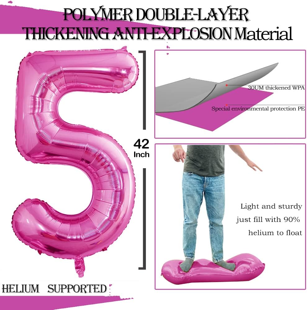GOER Number 15 Balloons for 15th Birthday Sweet 15 Party Decorations,42 Inch Jumbo Foil Helium 51