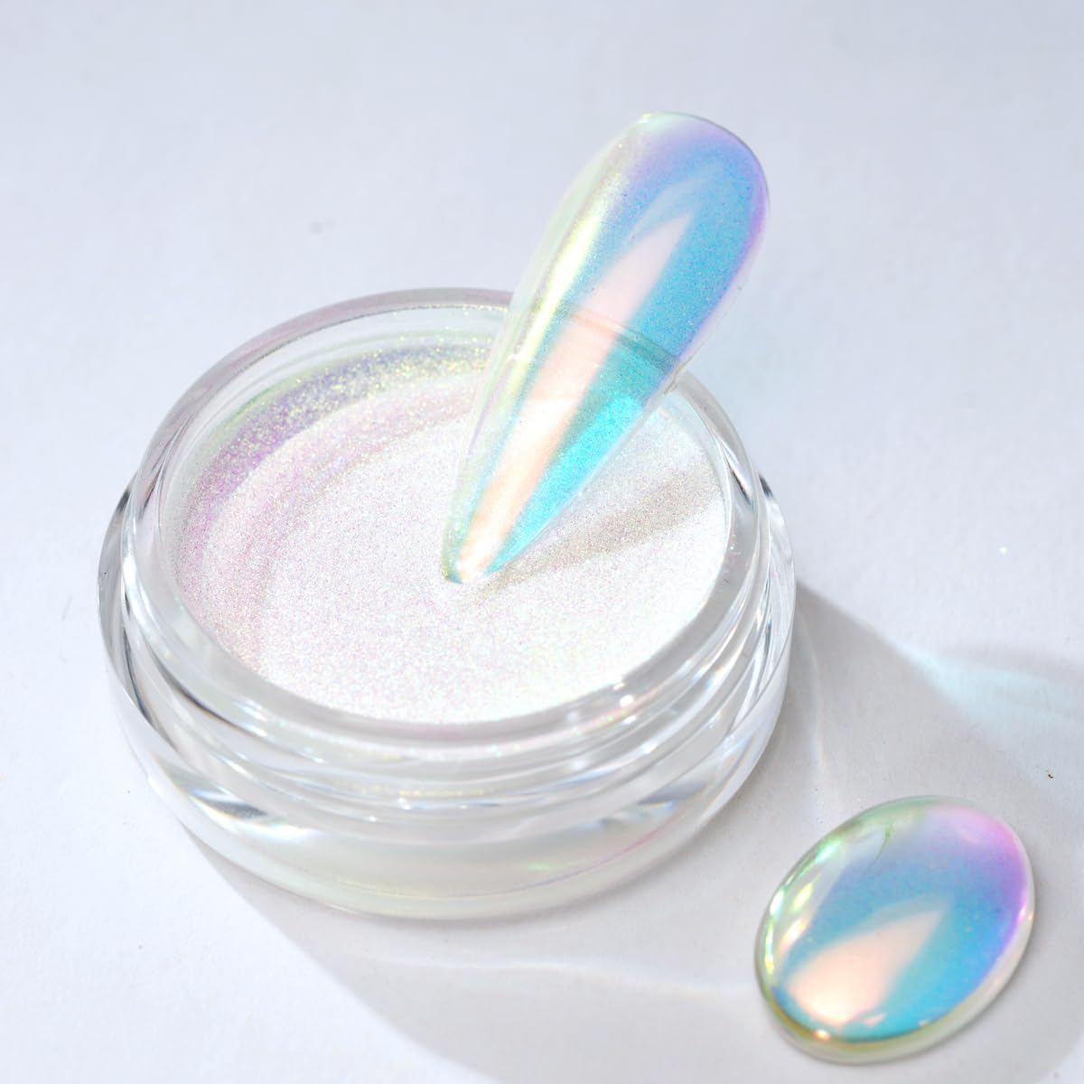 Pretty Diva Mermaid Chrome Nail Powder - Unicorn Chrome Nails Powder Aurora Iridescent Powder
