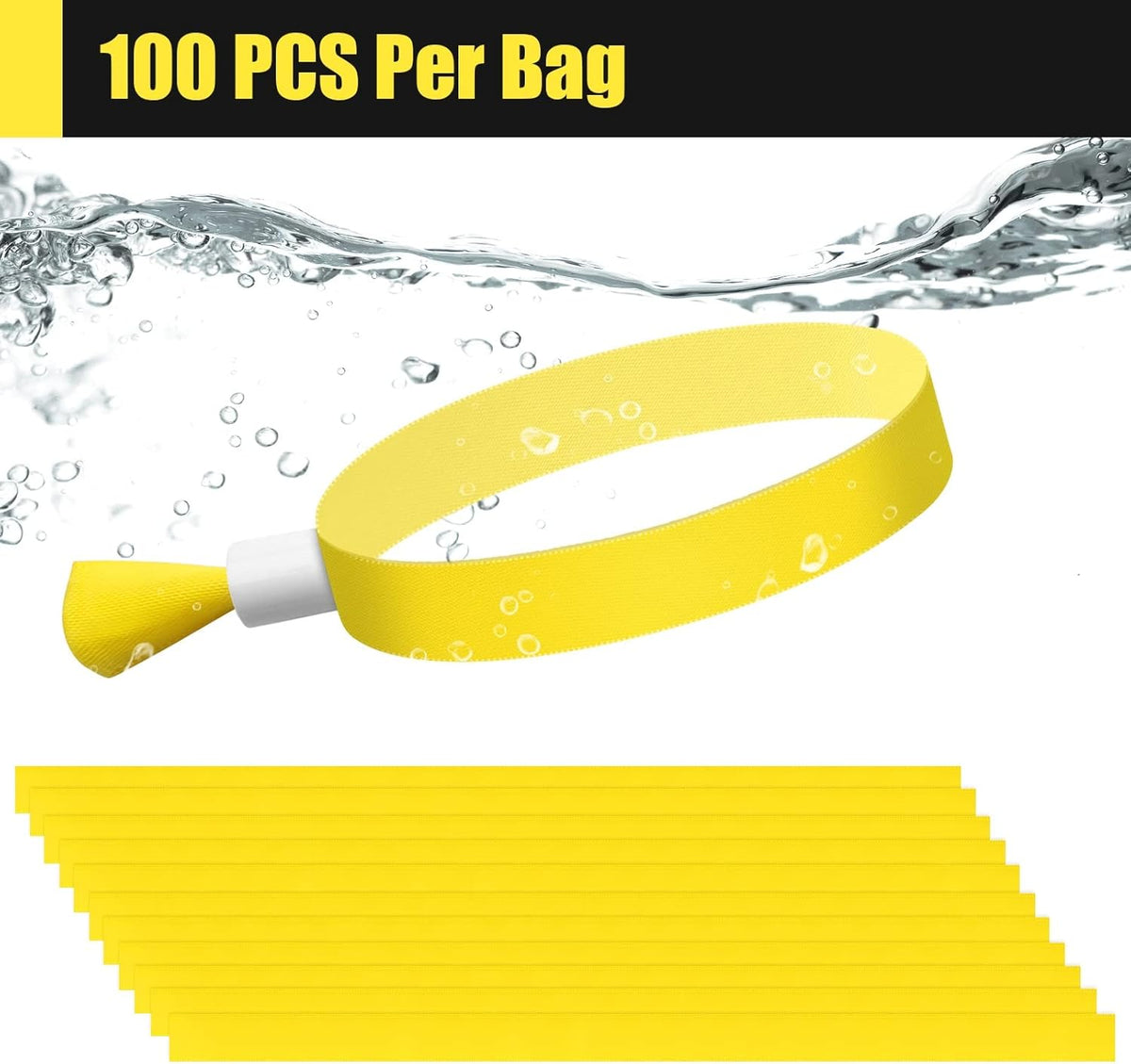 Green-Power America 100 Pcs Cloth Event Wristbands, Event Wristbands, Colored Wrist Bands for