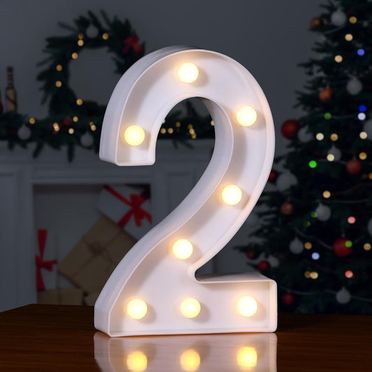 Foaky Decorative Led Marquee Light Up Number, Marquee Light Up Number Sign for Night Light Wedding