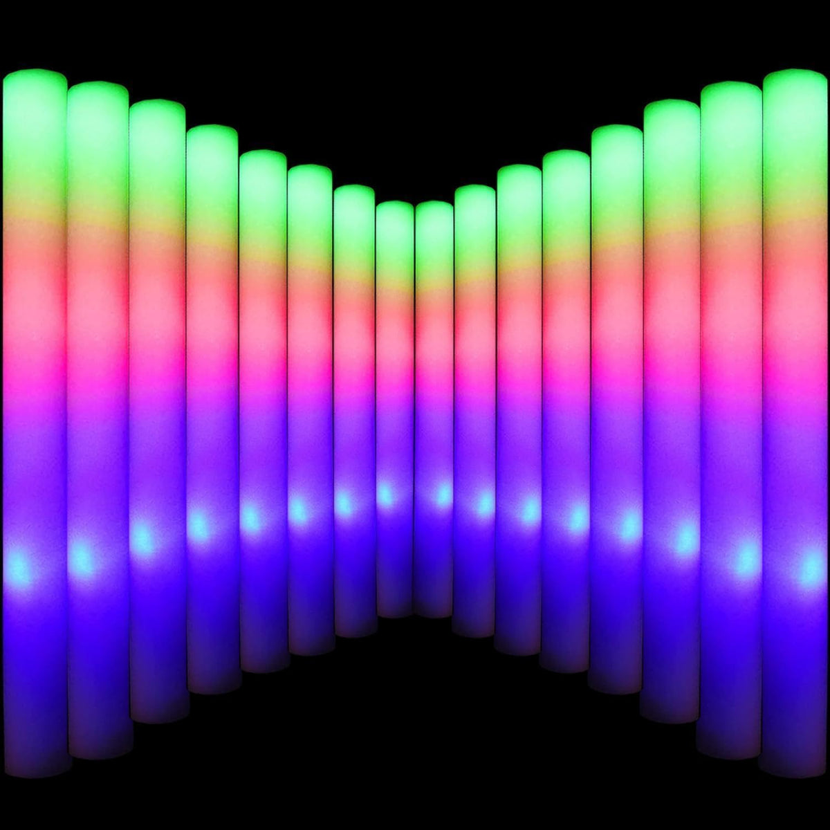 LifBetter Light Up Glow Sticks Bulk, LED Foam Sticks in The Dark with 3 Modes Flashing Led Foam