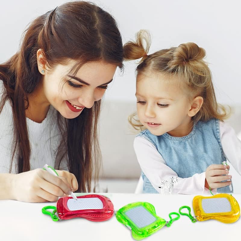 8 Mini Magnetic Drawing Board with Metal Keychain Party Favors for Kids Goodie Bag Stuffers