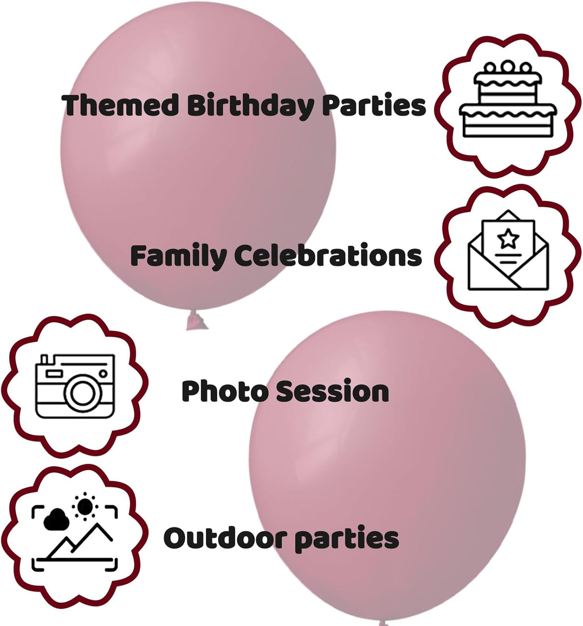 110pcs Burgundy Red Balloon 12 Inch, Burgundy Red Latex Balloons for Birthday Party Baby Shower