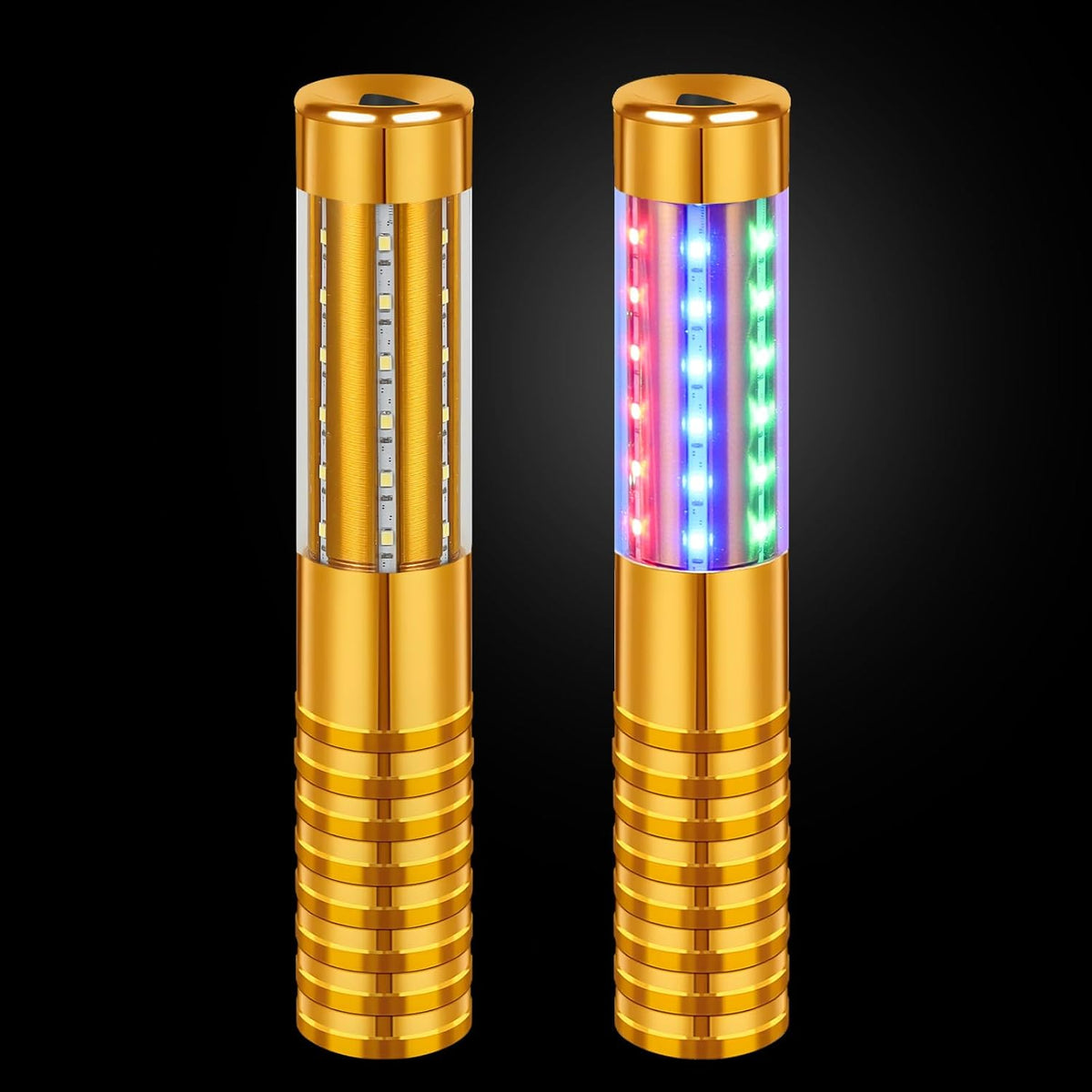 2 Pieces RGB LED Strobe Baton Light Rechargeable Bottle Service Sparklers Stick Reusable Champagne