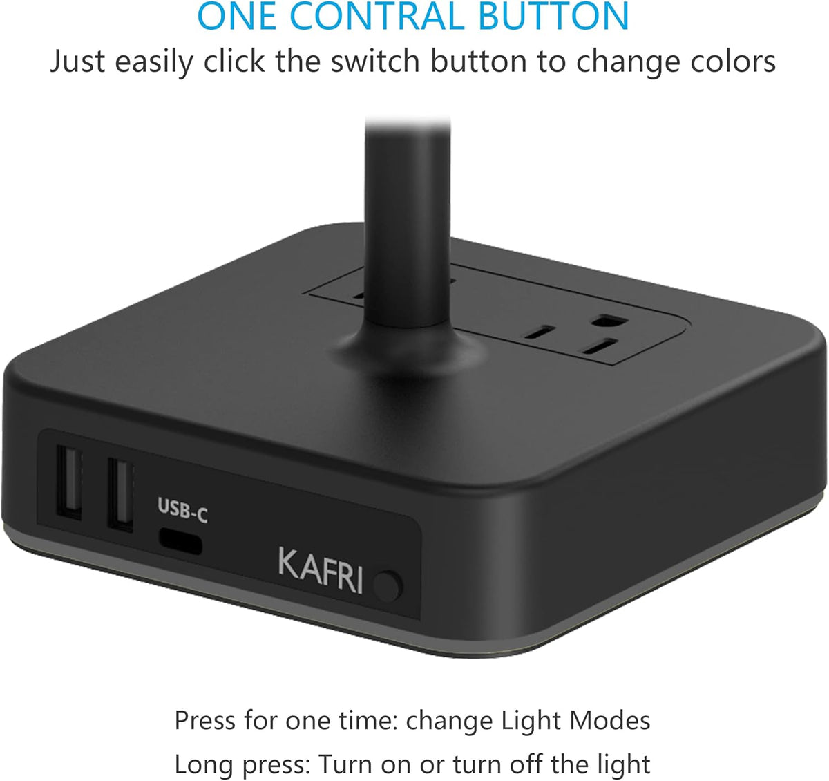 KAFRI RGB Dual Headphone Stand with USB C Charger Desk Gaming Double Headset Holder Hanger Rack