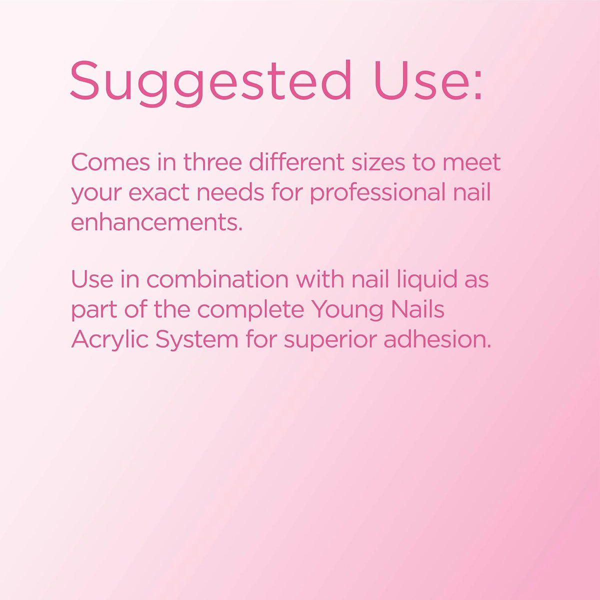 Young Nails Acrylic Core Powder - Self-Leveling Acrylic Nail Powder, Clear Nude Pink White Acrylic
