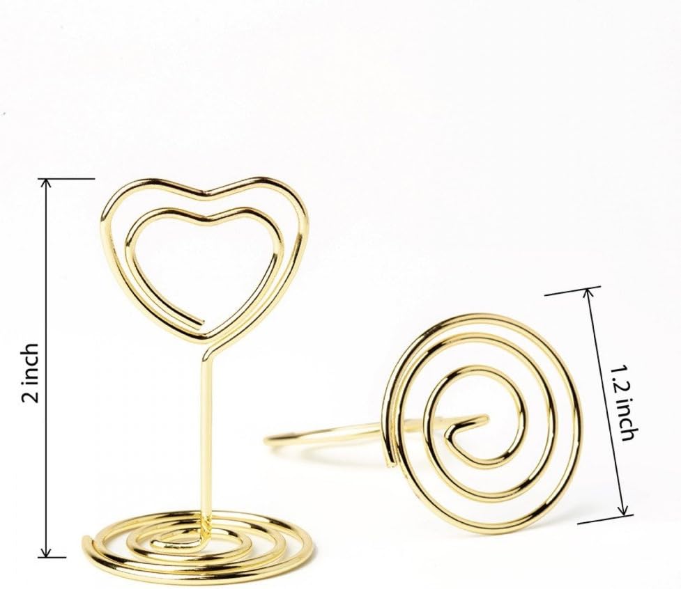 20PCS Mini Table Number Holders, Heart Shaped Place Card Holder, Premium Photo Holders for Tables