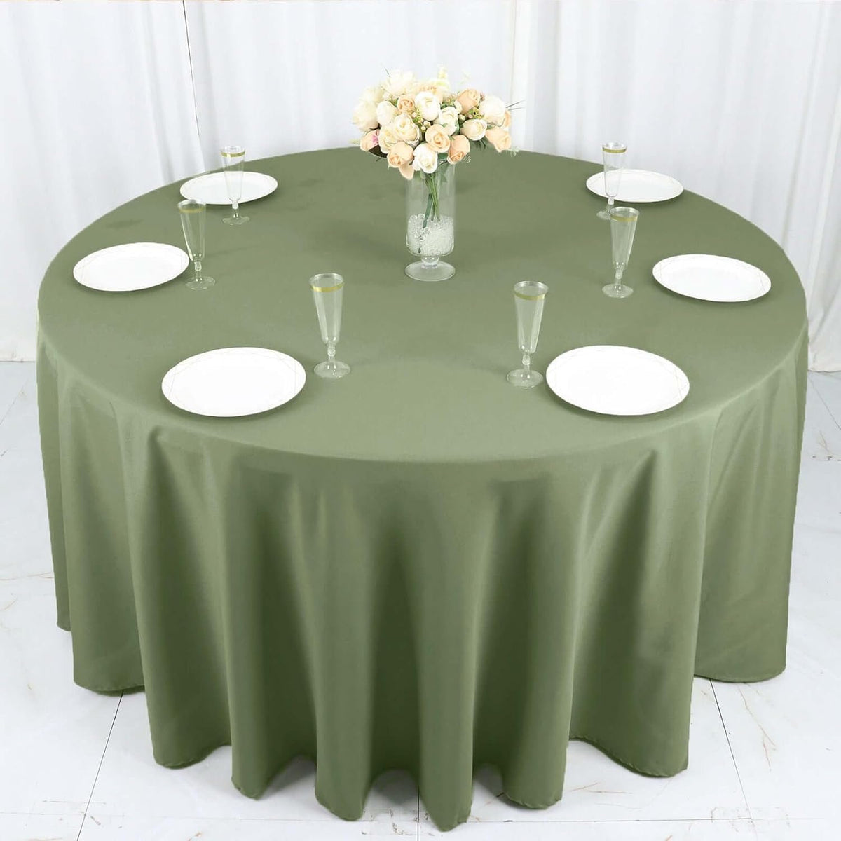 Efavormart Round Tablecloth, 120 Inch Stain & Wrinkle Resistant Washable Table Cloth, Decorative