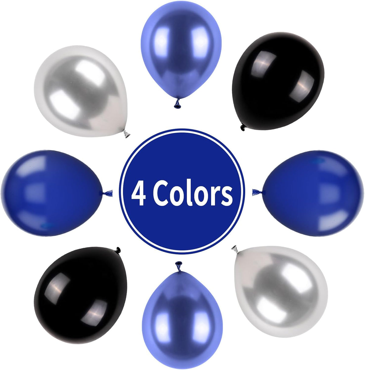 Blue and Black Balloons, Navy Blue and Silver Balloons Metallic Silver Dark Blue Balloon Party