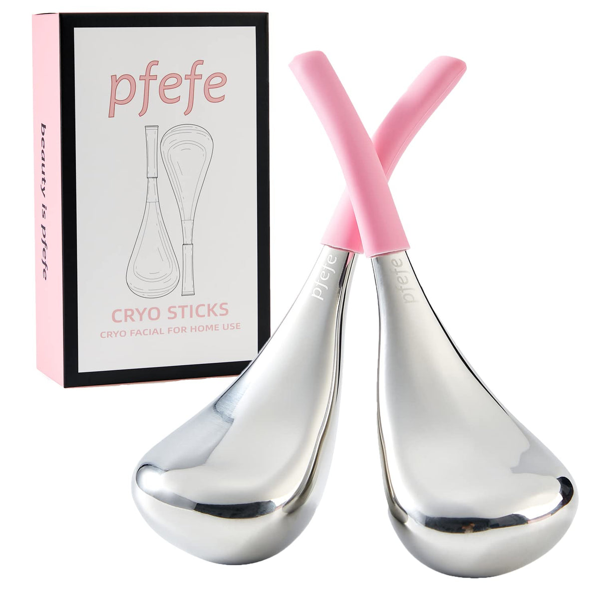 Cryo Sticks Facial Skin Care Ice Globes for Women Face Eyes, Stainless Steel Face Beauty Tools for