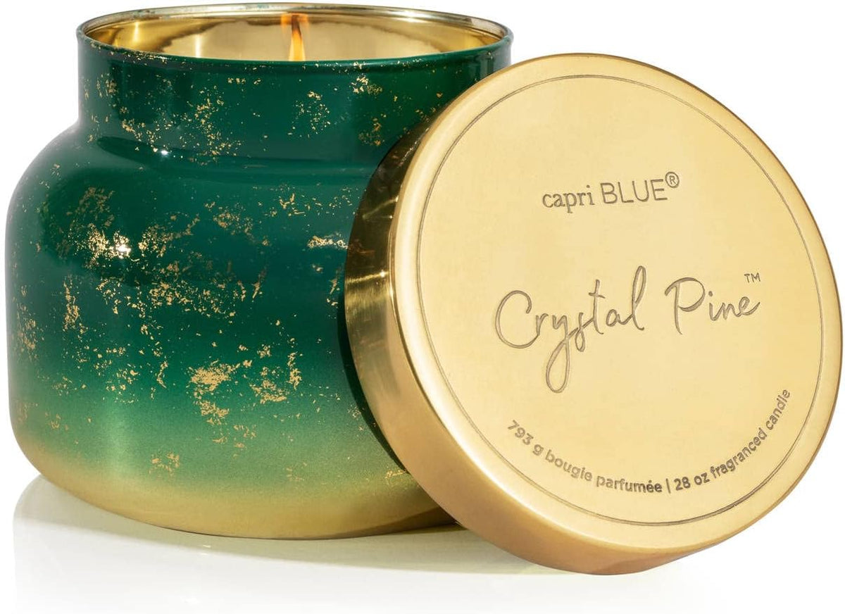 Capri Blue Glimmer Jar Candles - Luxury Holiday Scented Candles for Home - Long Lasting Soy Wax